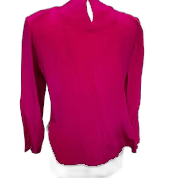 Vintage 90s 100% SIlk Sophisticates by Jonathan Martin Hot Pink Top - Petite M - Picture 2 of 5